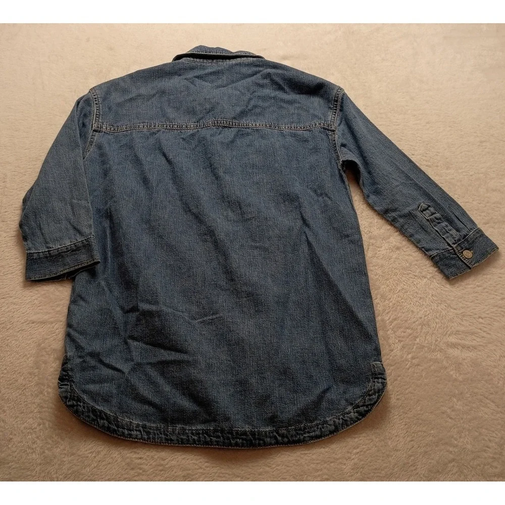 Gap Kids Denim Shirt Dress Medium Wash Long Sleeve Blue Size S 6-7 Casual NWT